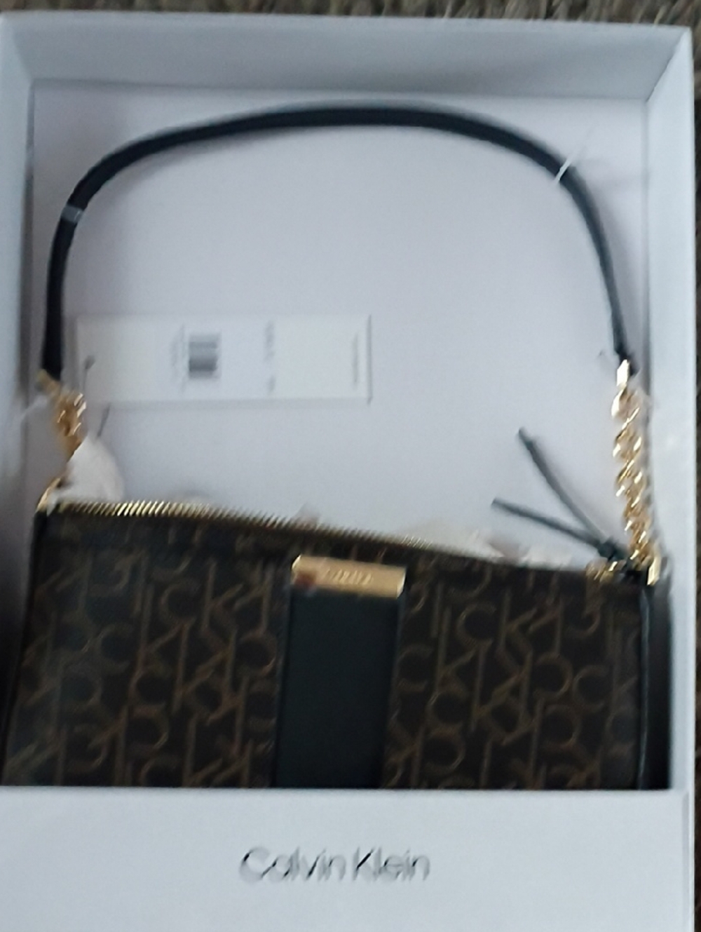 Calvin Klein Brown & Black Signature Shoulder Bag